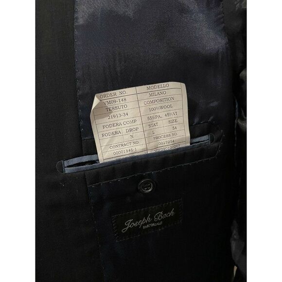 JOSEPH BACH Sartoriale Sports Coat Gray Blue Striped 100% Wool Size 44 L Long‎ - Picture 11 of 11
